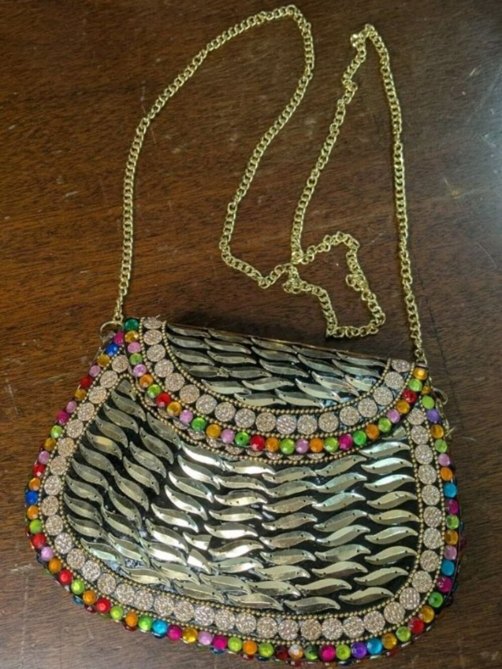 NWOT RAMLA Handmade Mosaic Rhinestone Clutch/Crossbody
